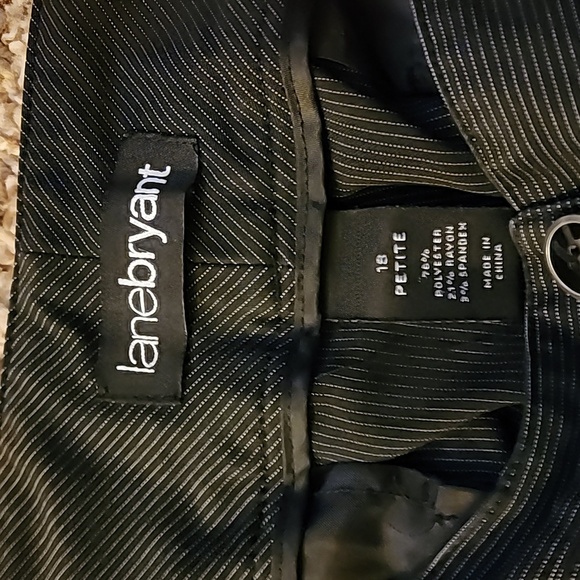 Lane Bryant pinstriped dress slacks. Size 18 Petite, Black/white - Picture 3 of 6
